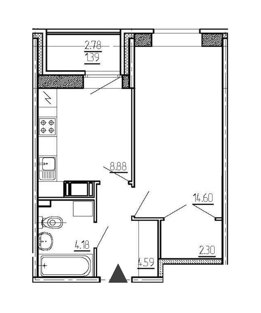 1-комнатная квартира 35.94 м², 10/15 эт., ЖК «Стороны Света»